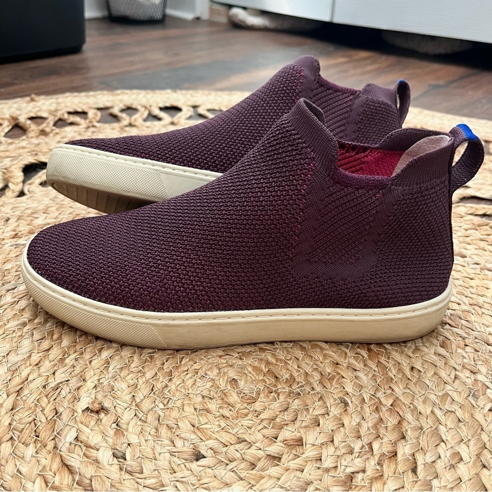 ROTHY’S The Chelsea Berry Lattice Knit High Top Sneaker Ankle Boots Shoes Sz 8.5